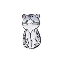 Broche gato gris